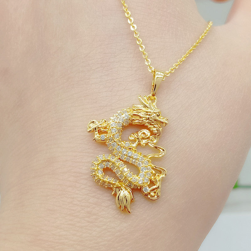 YT Good luck dragon necklace