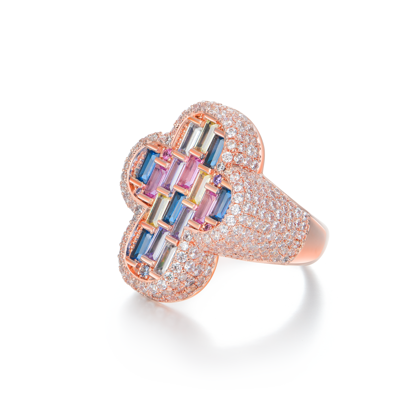 YT aporro Iced Vitraux Vintage Ring