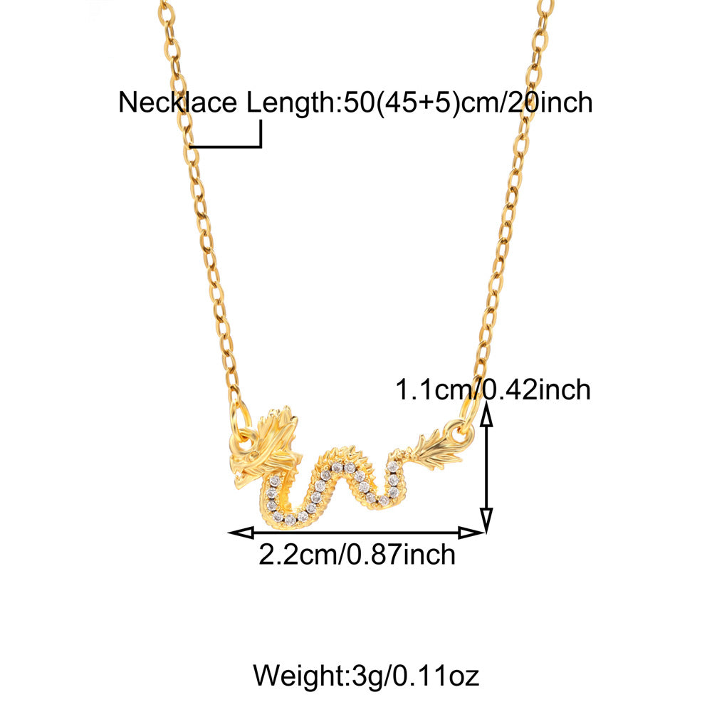 YT Zodiac good luck dragon necklace