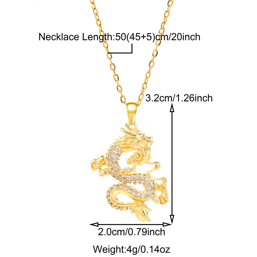 YT Zodiac good luck dragon necklace