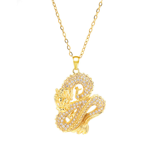 YT Zodiac good luck dragon necklace