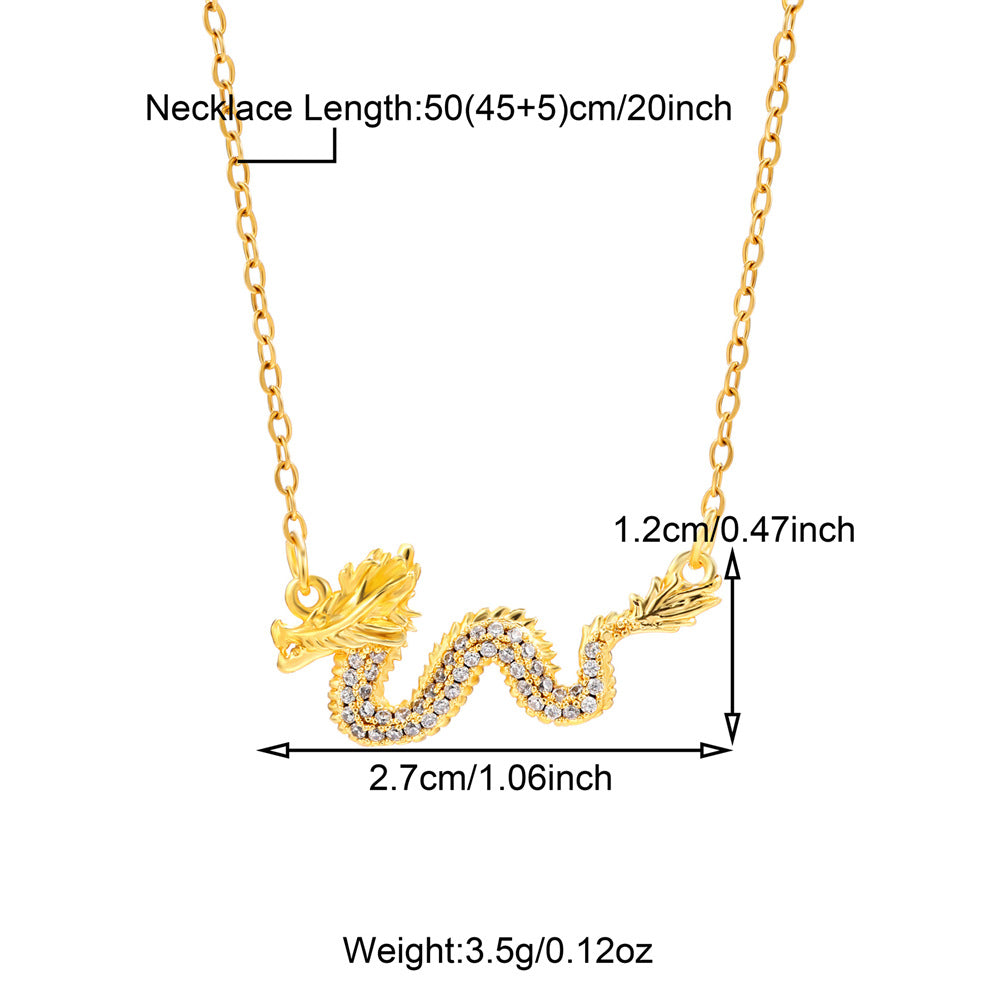 YT Zodiac good luck dragon necklace