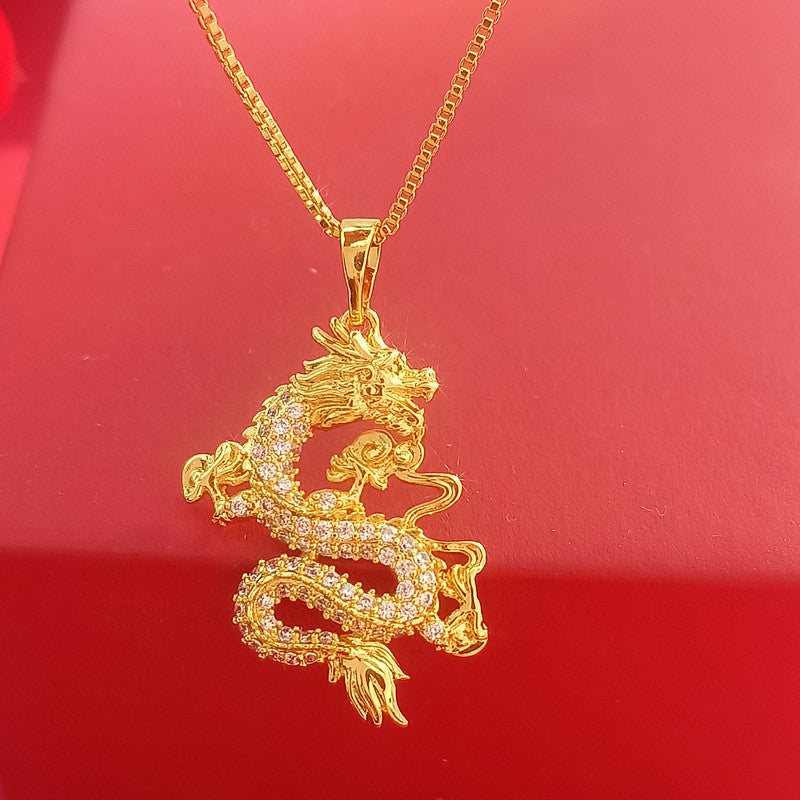 YT Good luck dragon necklace