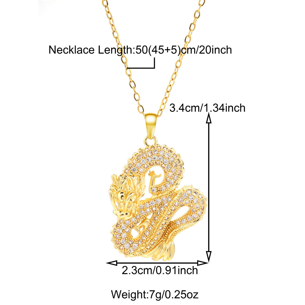 YT Zodiac good luck dragon necklace