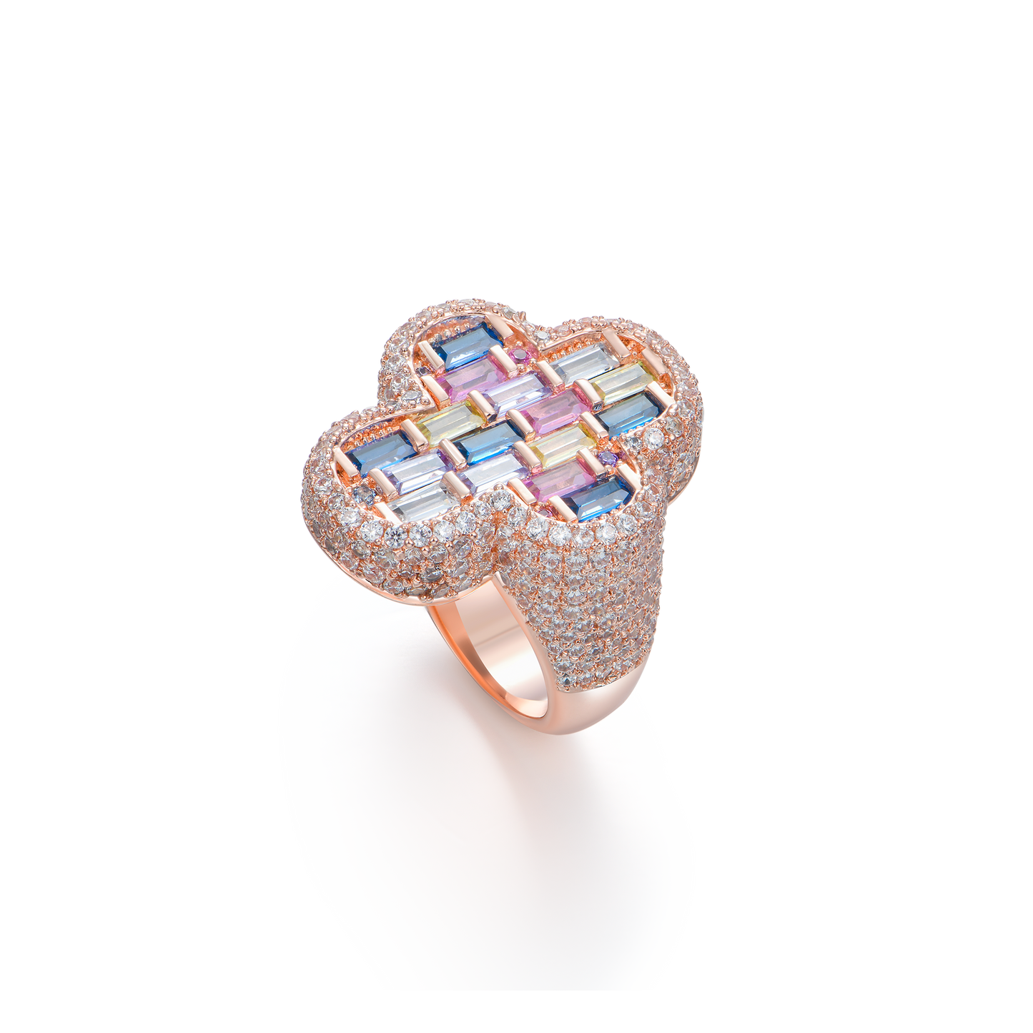 YT aporro Iced Vitraux Vintage Ring