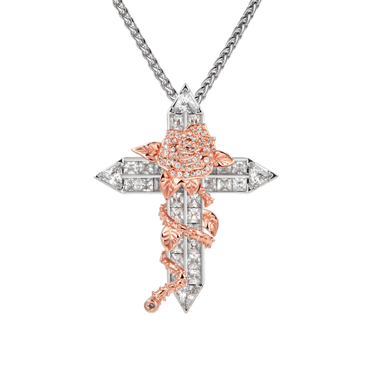 YT Aporro Rose Cross Pendant